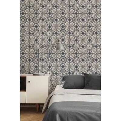 Vliesbehang Antibes An28242 - Wit - Zwart - Lichtgrijs - Middengrijs - Donkerblauw - 10,05m X 53cm