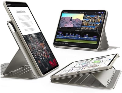 ESR Hoes Geschikt voor iPad Pro 11 (2024/2025) - Shift Book Case - Beschermhoes met Standaard - 9 Kijkhoeken - Sleep/Wake - Titanium