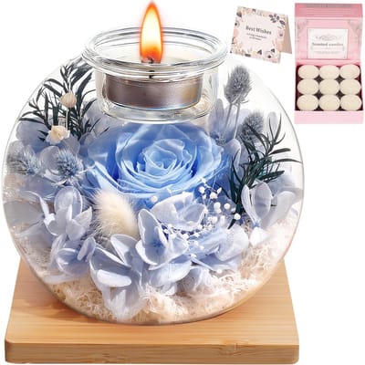 Dailygoods- Eeuwige Roos - Geschenkpakket met 18 Geurkaarsen - Romantisch Cadeau voor Moederdag - Valentijnsdag - Verjaardag - Woondecoratie