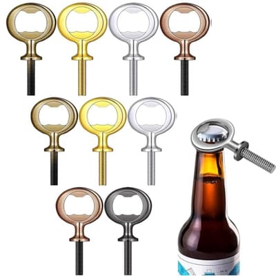 10 stuks metalen flessenopener - roestvrij staal, schroefdraad bieropener