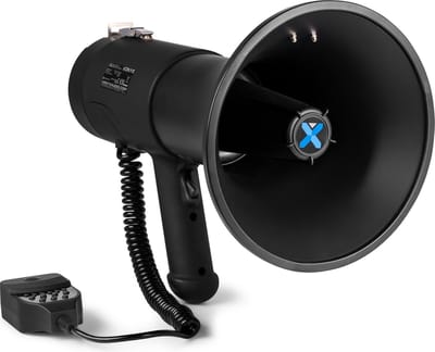 Megafoon matte zwart - Vonyx MEG075 demonstratie megafoon met sirene en Bluetooth - 75W