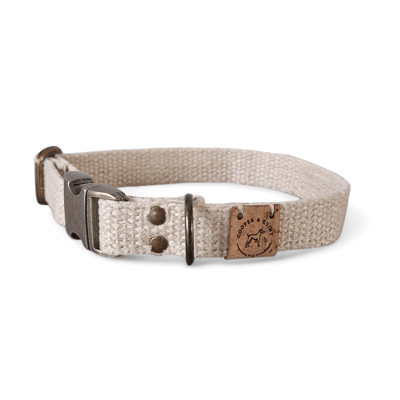 Simply Hemp Halsband Hond | Schelpenwit - Small