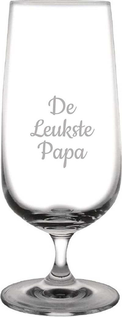 Gegraveerde bierglas op voet 41cl De Leukste Papa