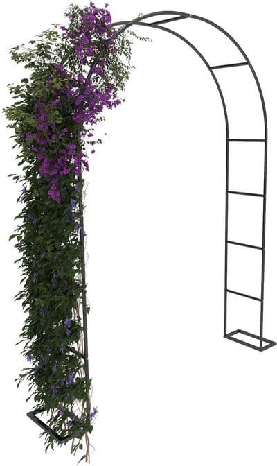 ACXIN Metalen Rozenboog Rankboog Tuinboog 192x38x240 Cm Klimplanten Ondersteuning Weerbestendig Tuin Terras Bruiloft Decoratie - Zwart