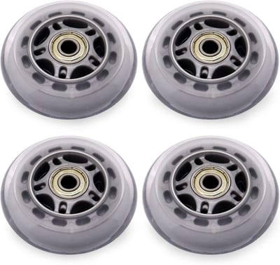 Inline Skate Wielen 76mm met Lagers - Duurzame Rollerblade Wielen voor Binnen en Buiten (4 Stuks, Zilver)