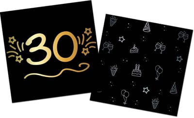Folat - Servetten - shining glam 30 jaar - 16 stuks - 33 x 33 cm
