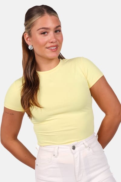 Getdrezzed Body - Maat: L - T shirt met ronde hals lichtgeel