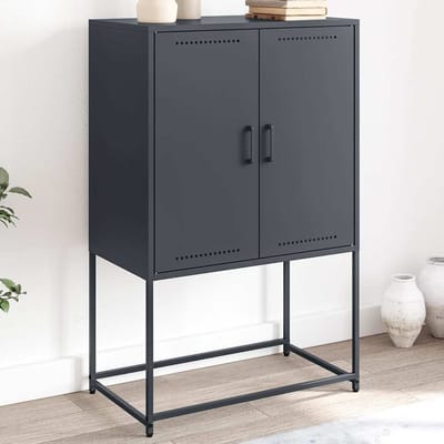 vidaXL - Hoge - kast - 68,5x38,5x107 - cm - staal - antracietkleurig