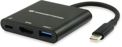 Conceptronic DONN01B laptop dock & poortreplicator USB 3.2 Gen 1 (3.1 Gen 1) Type-C Zwart