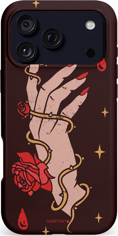 Casetastic hoesje geschikt voor Apple iPhone 17 Pro Max - MagSafe - Dubbellaagse bescherming - Hartslag van tijd - Fashion Case - Zwart Perzik