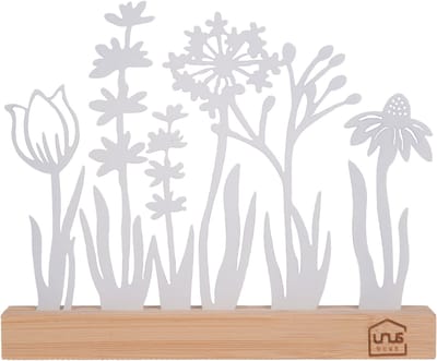 UNUS® Bloemenweide standaard wit lente zomer decoratie met bamboevoe