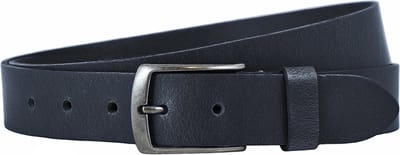Landley Blauwe Leren Riem 3.5 cm - Damesriem / Herenriem - Nerfleer - Blauw - Lengte totaal 100 cm / Riemmaat 85
