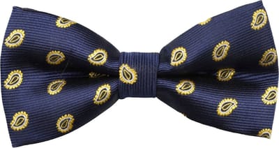 Fako Fashion® - Vlinderstrik - Vlinderdas - Strik - Deluxe - 12cm - Blauw Met Gele Blaadjes