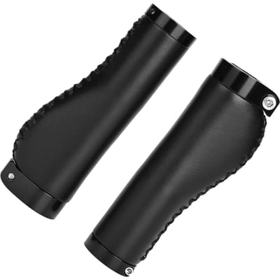 1 Paar PU Lederen Mountainbike Vouwfiets Fietsen Afsluitbare Handvatten (Zwart) black