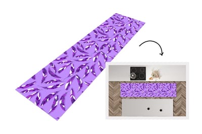 Keukenloper - Loper keuken - Meiden - Veren - Paars - Patronen - 200x50 cm - Keukenloper vinyl