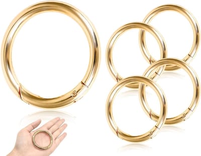 4 Stuks Grote Carabiner Haken van Zinklegering - Robuuste O-Ring Sleutelhanger Klem Accessoires voor Tassen en DIY Creaties