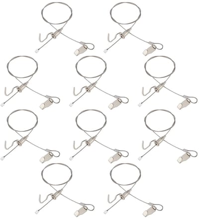 Dailygoods- Foto Opknoping Draad 10 Stuks - Onzichtbare Gallery Lijn - Verstelbare Haak 34 x 13 x 8 mm - Laadvermogen 5 kg - 1 Meter - Geschikt voor Tentoonstellingen - Kunst Ophangsysteem
