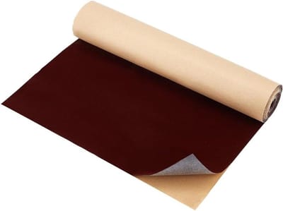 MK Stoer - Zelfklevend fluweel - Stof rol - Lade liner - Sieraden box decoratie - Geschikt voor - Groot knutselproject - 40cm x 3m - Bruin - 0.6mm dikte