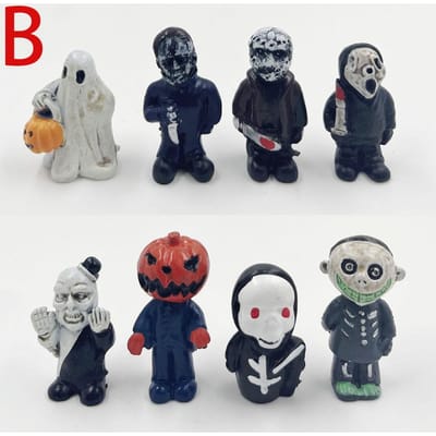 Magnifique lot de 16 Chaînes de Tronçonneuse d'Halloween Figurine Portative Série de Films d'Horreur Jason Michael Freddy Poupées d'Halloween Beau Design