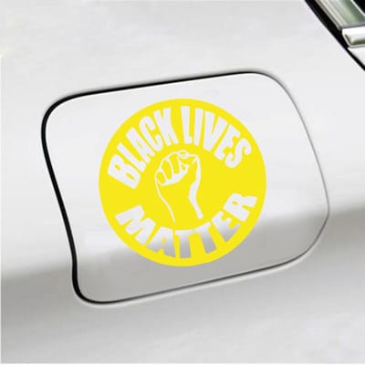 Bumpersticker - Black Lives Matter - 15 X 15 - Geel