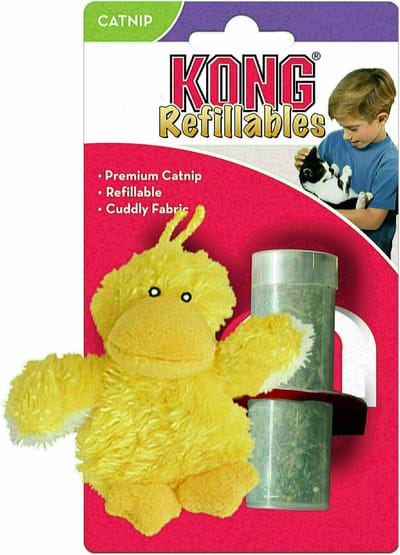 KONG Catnip Eend – Kattenspeeltjes – Kattenkruid – 9cm – Geel