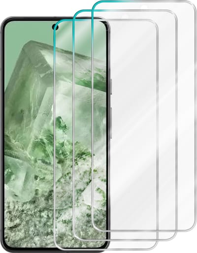 Cadorabo 3x Screenprotector geschikt voor Google Pixel 8 - Beschermende Pantser Film in - Getemperd (Tempered) Display beschermend glas in 9H hardheid met 3D Touch