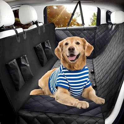 Hondenautohoes Achterbank - Beschermhoes Hond - Veilig Reizen - Waterdicht Krasbestendig - Groot Formaat - Zwart