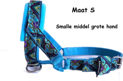 Hoofdhalster hond - Anti trek - Licht blauw - Maat S - Gevoerd - Antitrek hoofdhalster hond - Halster hond - Anti trek hond - Sterke rassen - Zeer sterk