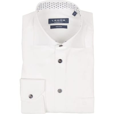 Ledûb Overhemd Modern Paisley Droplets Contrast Wit / male