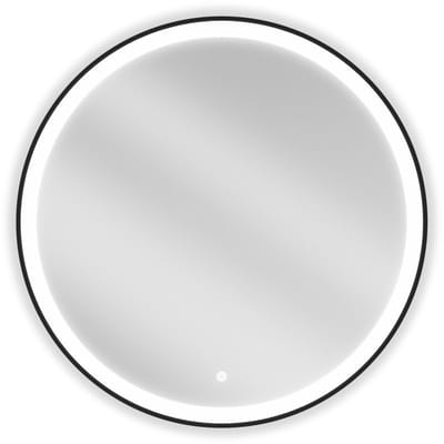 Mexen Esso verlichte badkamer spiegel, rond 80 , LED 6000K, anti-condens, zwarte rand - 9825-080-080-611-70