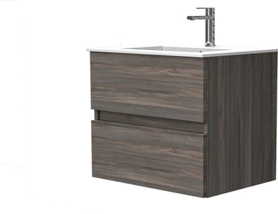 Badmeubelset Cancun 60 Grijs eiken - 2 Lades met Wasbak en Spiegel by Futurbath
