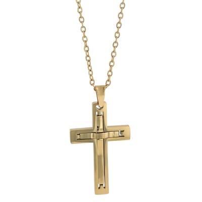 AKZENT Akzent dames ketting met hanger Devin ankerketting, roestvrij staal, kruishanger, 43 + 5 cm