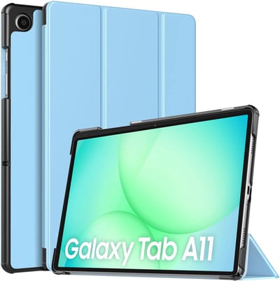 Hoes geschikt voor Samsung Galaxy Tab A11 - Arara Trifold Bookcase TabletHoes - Licht Blauw