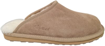 Fellhof Primo pantoffels heren maat 41 – kaki – lamswol – lamsleer - warme pantoffels – wollen pantoffels - sloffen – ademend - antislip zool