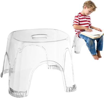 Douchekruk Transparant - Zitkruk Badkamer - Veilig Douchen - Antislip Bodem - 22cm Hoog - Transparant