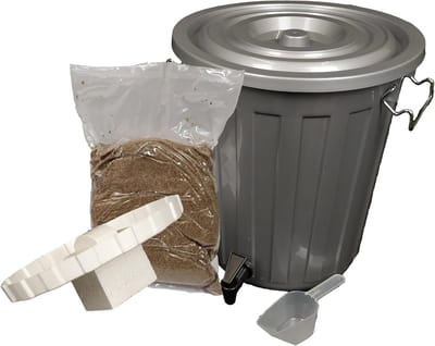 Bokashi Composter Set 18L Inclusief 2kg Zemelen - Geurloze Keukenafval Fermentatie