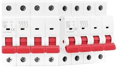 Veiligheidsschakelaar - Stroomonderbreker - Elektrische Beveiliging - 4-polig - 63A - Grijs