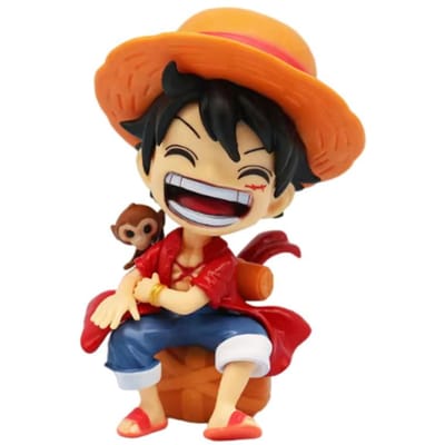 Statue Figure d'Action Anime: Luffy Zoro Sanji Assis Style Chibi Décoration de Voiture Cadeau pour les Fans d'OP Cadeau Parfait Beau Design