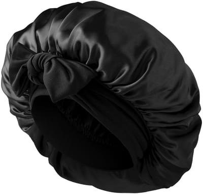 Dailygoods- Slaapmuts Zijden - Verstelbare Satijnen Nachtmuts - Zachte Elastische Band - Haarmuts voor Krullend Haar - 1PC - Dames - Haarband