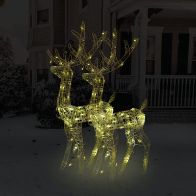 vidaXL Kerstversieringen rendier 2 st 128 cm acryl warmwit
