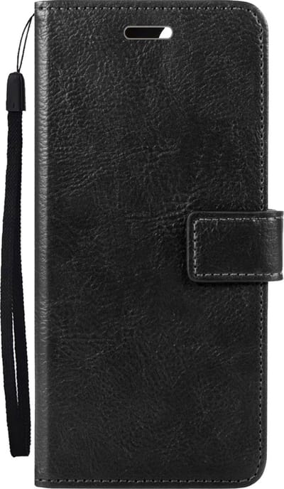 Hoes - Met Pasjeshouder - Geschikt voor OPPO A17 - Luxe Bookcase Portemonee - Flip Case - Kunstleer Book Case - Flipcase - Book Cover - Walletcase - PortemonneeHoes - Zwart