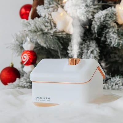 Luchtbevochtiger Mini - Luchtverfrisser Kamer - Droge Lucht Bestrijden - Stille Werking Timer - 11x10x9 cm - Wit