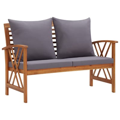 vidaXL - Tuinbank - met - kussens - 119 - cm - massief - acaciahout