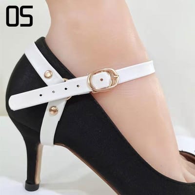 Bundel schoenveters voor dames met hoge hakken, losse antislipbandjes, verstelbare enkelband, schoenenriem, schoenaccessoires E beige