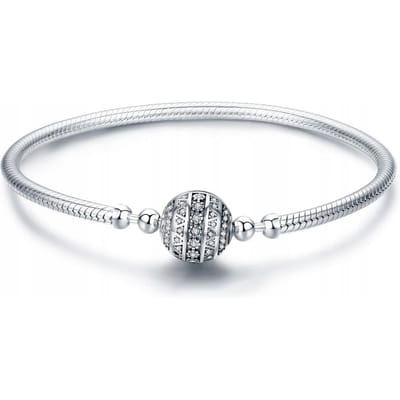 Modulaire Pandora-stijl Armband Glanzend Pave 23 Cm white