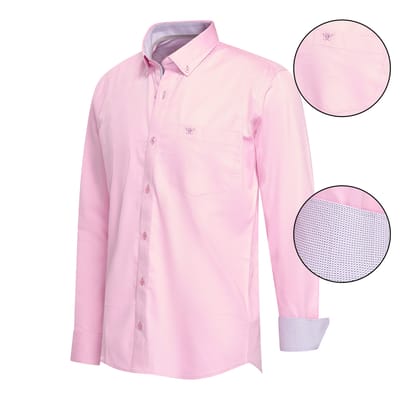 Cappuccino Italia - Heren Overhemden Regular Fit Overhemd Pink - Roze - Maat S