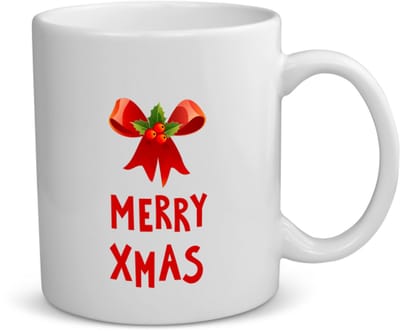 Akyol - kerst merry xmas strik en hulst koffiemok - theemok - Kerstmis - kerst beker - winter - kerst - christmas - kerst cadeau - 350 ML inhoud