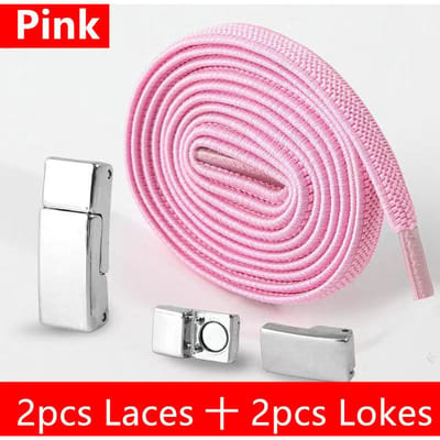 1 Paire Lacets de Chaussures Magnétiques Sans Lacet Cordon Élastique Pour Baskets Enfants Adultes Facile à Mettre Boucle Durable rose