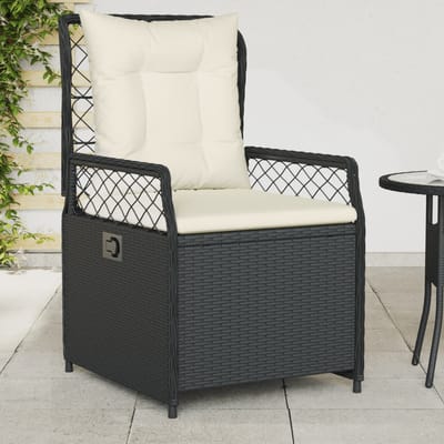 vidaXL - Tuinstoelen - 2 - st - verstelbaar - poly - rattan - zwart