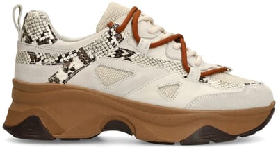 Sacha - Dames - Witte sneakers met snake details - Maat 36